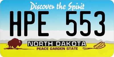 ND license plate HPE553