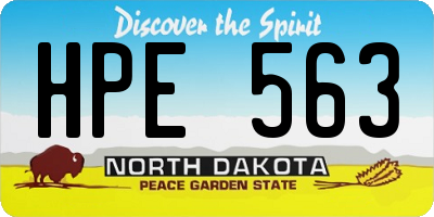 ND license plate HPE563