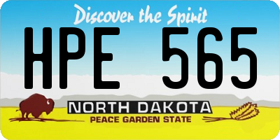 ND license plate HPE565