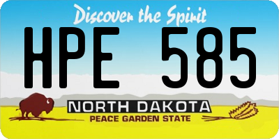 ND license plate HPE585