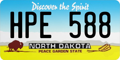 ND license plate HPE588