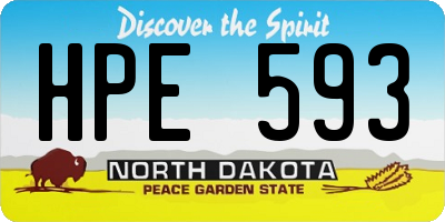 ND license plate HPE593