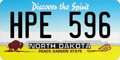 ND license plate HPE596
