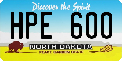 ND license plate HPE600