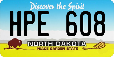 ND license plate HPE608