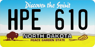 ND license plate HPE610