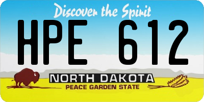 ND license plate HPE612