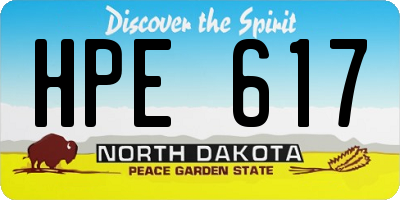 ND license plate HPE617