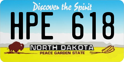 ND license plate HPE618