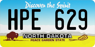 ND license plate HPE629