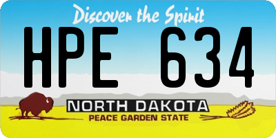 ND license plate HPE634