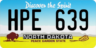ND license plate HPE639