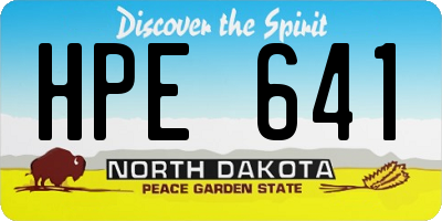 ND license plate HPE641