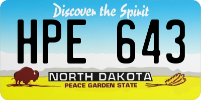 ND license plate HPE643