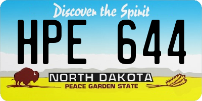 ND license plate HPE644