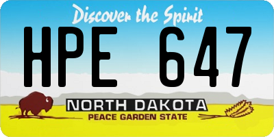 ND license plate HPE647