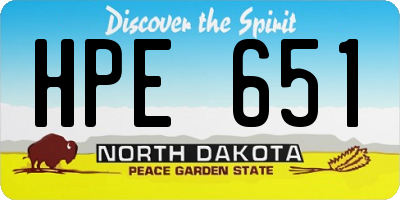 ND license plate HPE651