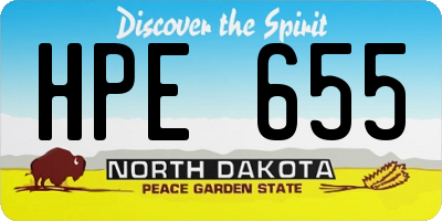 ND license plate HPE655