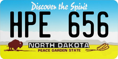 ND license plate HPE656