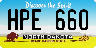 ND license plate HPE660