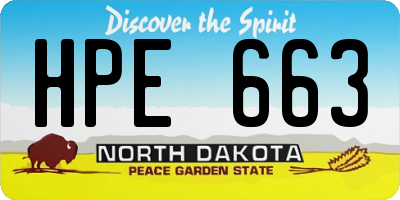 ND license plate HPE663