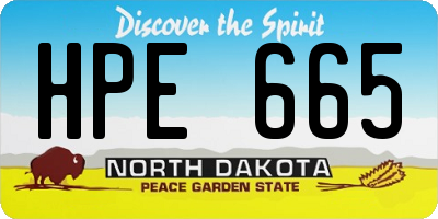 ND license plate HPE665