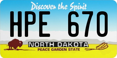 ND license plate HPE670