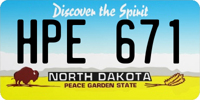 ND license plate HPE671