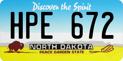 ND license plate HPE672