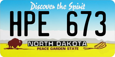 ND license plate HPE673