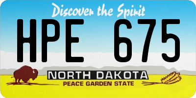 ND license plate HPE675