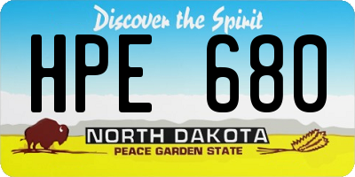 ND license plate HPE680