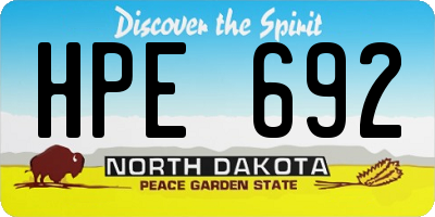 ND license plate HPE692