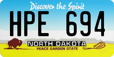 ND license plate HPE694