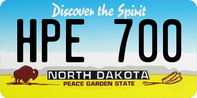 ND license plate HPE700