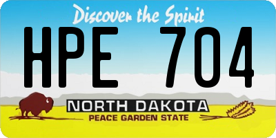 ND license plate HPE704