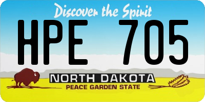 ND license plate HPE705