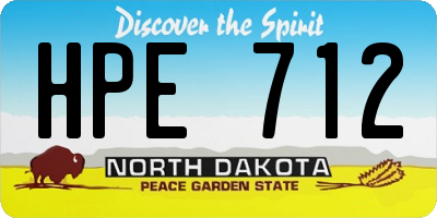 ND license plate HPE712