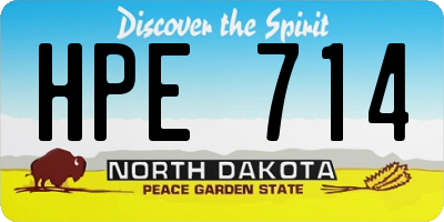 ND license plate HPE714