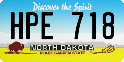 ND license plate HPE718
