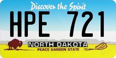 ND license plate HPE721