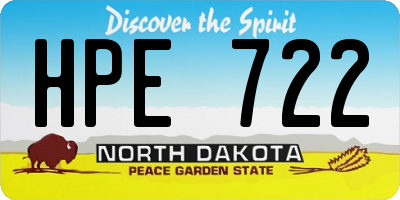ND license plate HPE722