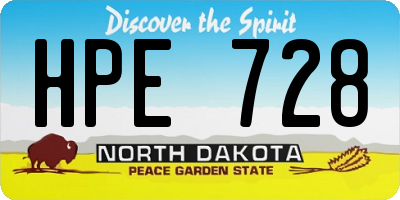 ND license plate HPE728