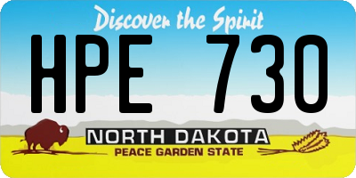 ND license plate HPE730