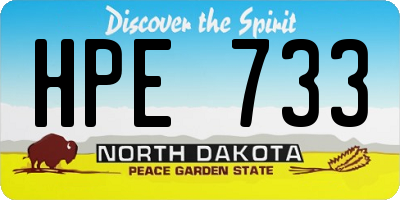 ND license plate HPE733