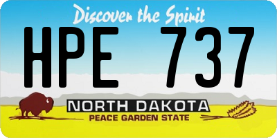 ND license plate HPE737