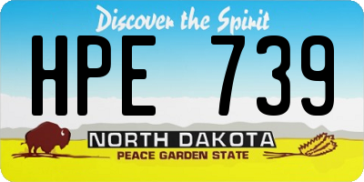 ND license plate HPE739