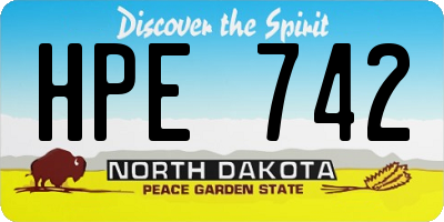 ND license plate HPE742