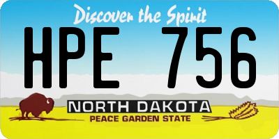 ND license plate HPE756