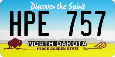 ND license plate HPE757